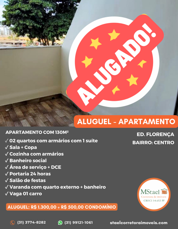 Aluguel Apartamento – Bairro Centro