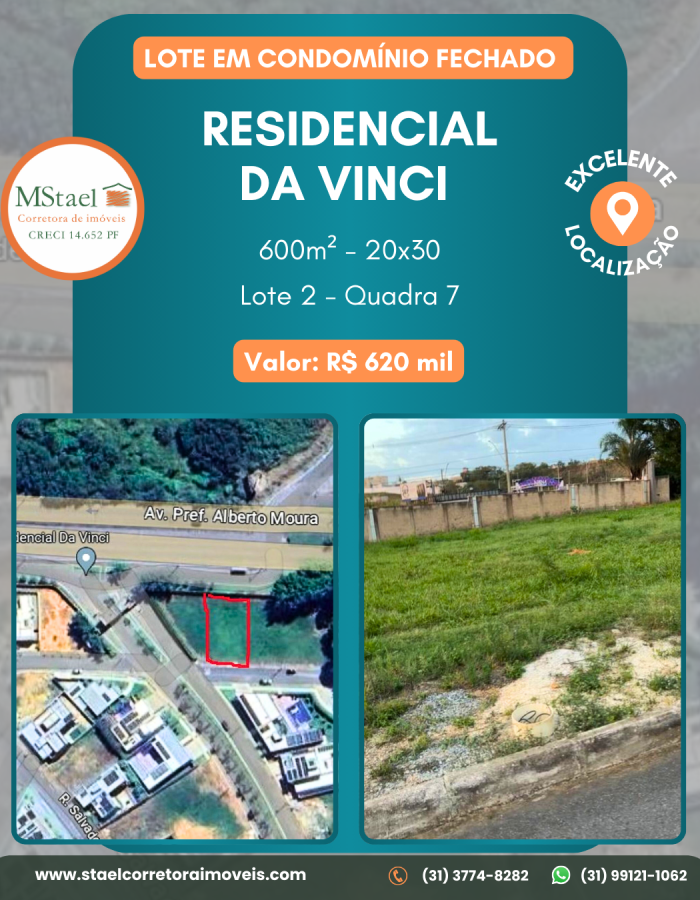 Lote à venda - Residencial Da Vinci